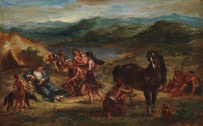 Eugene Delacroix Ovid among the Scythians Norge oil painting art